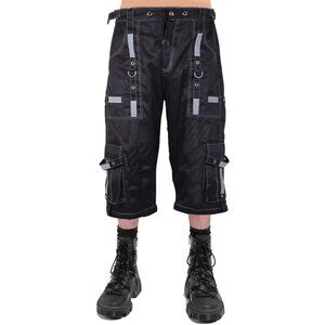 Gothic Bondage Reflective Men Short Alternative Punk Rock Emo Shorts